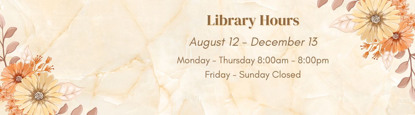 Fall 2024 Library Hours