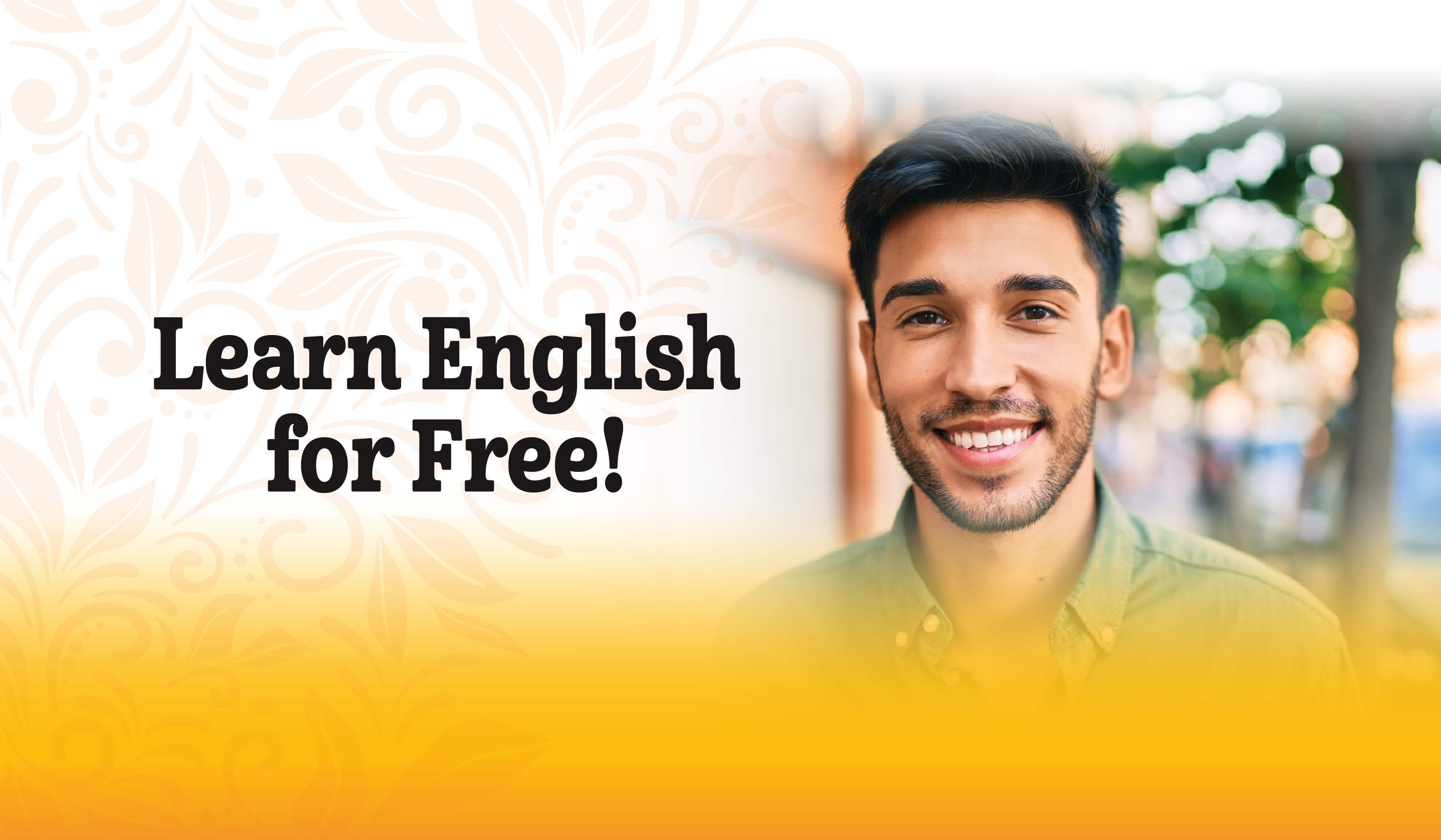 learn english for free with a photo of a young man