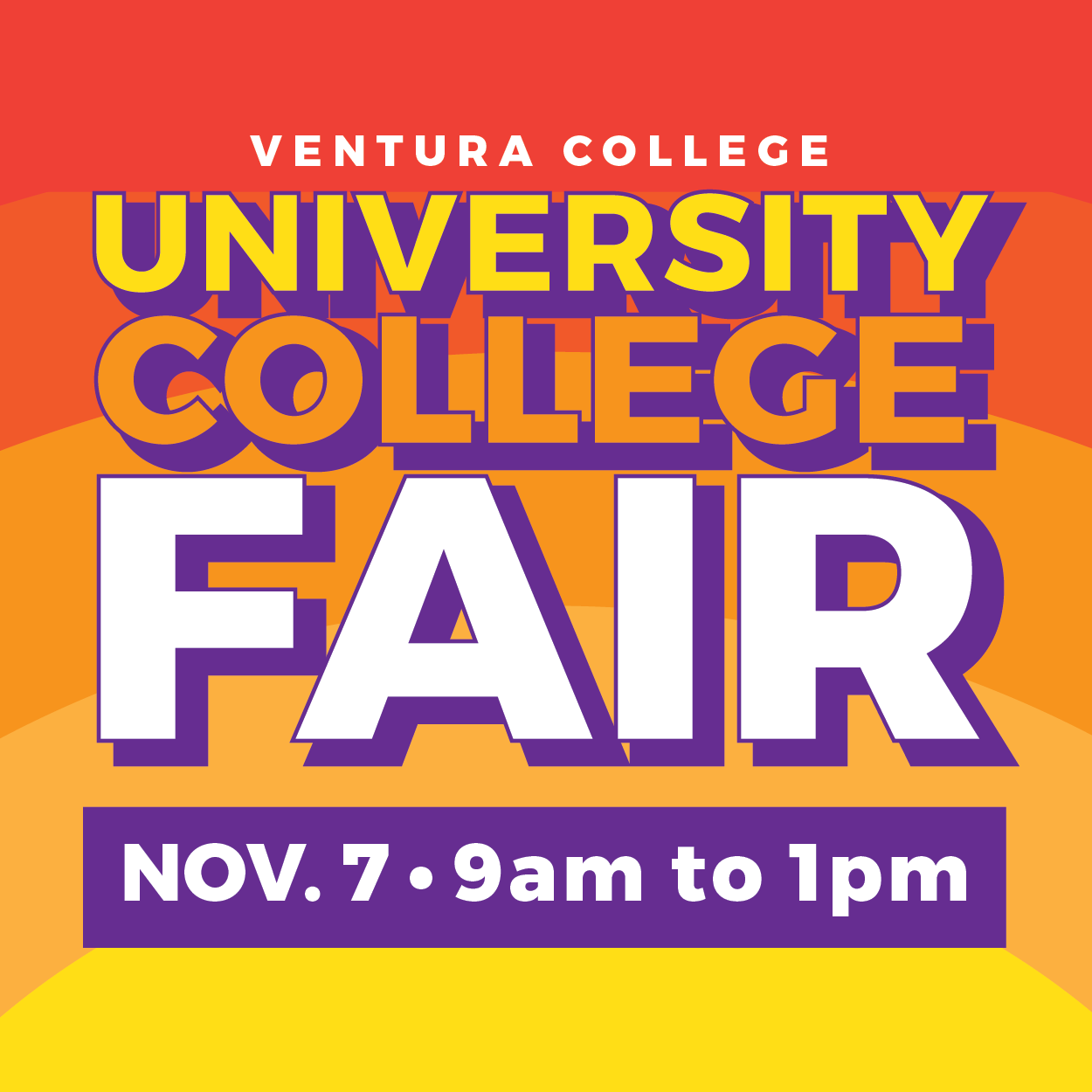 University College Fair November 7 9am to 1pm