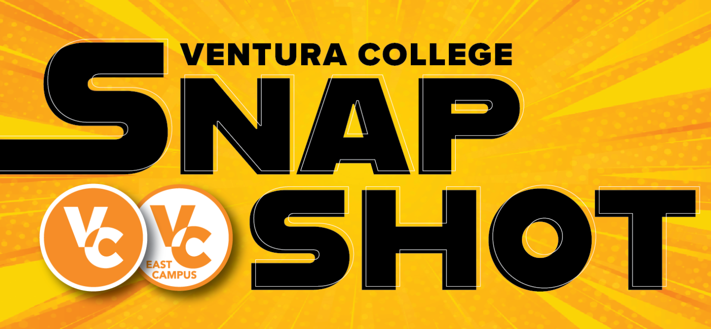 ventura college snap shot orange graphic with vc and vcec round logos on the left