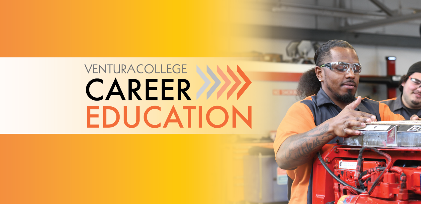 ventura college career education with photo of 2 diesel mechanic students