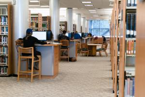 Students at the Ventura College Library.